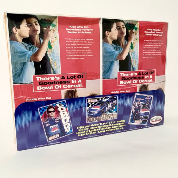 JEFF GORDON 1999 Frosted Mini-Wheats Nascar Vintage Cereal 2 & Trading Cards - Picture 2 of 3